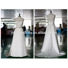 Hot Sale Long Factory Custom Made Good Quality Beaded A line Alibaba Wedding Dress 2016